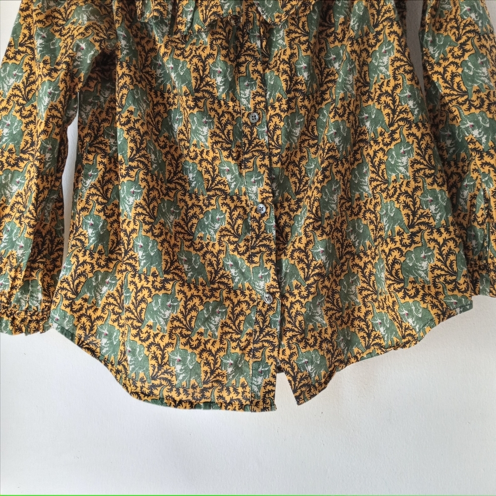 J.Crew 4 Elephant Print Ratti Top - Picture 6 of 13